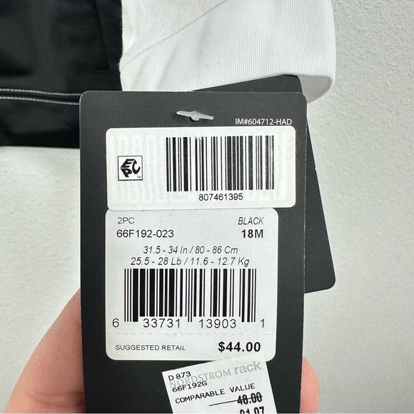 Nike 18 Month Full Zip Track Jacket White Black Logo NWT Casual Classic - Picture 3 of 5